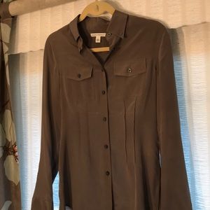 Silk taupe banana republic blouse